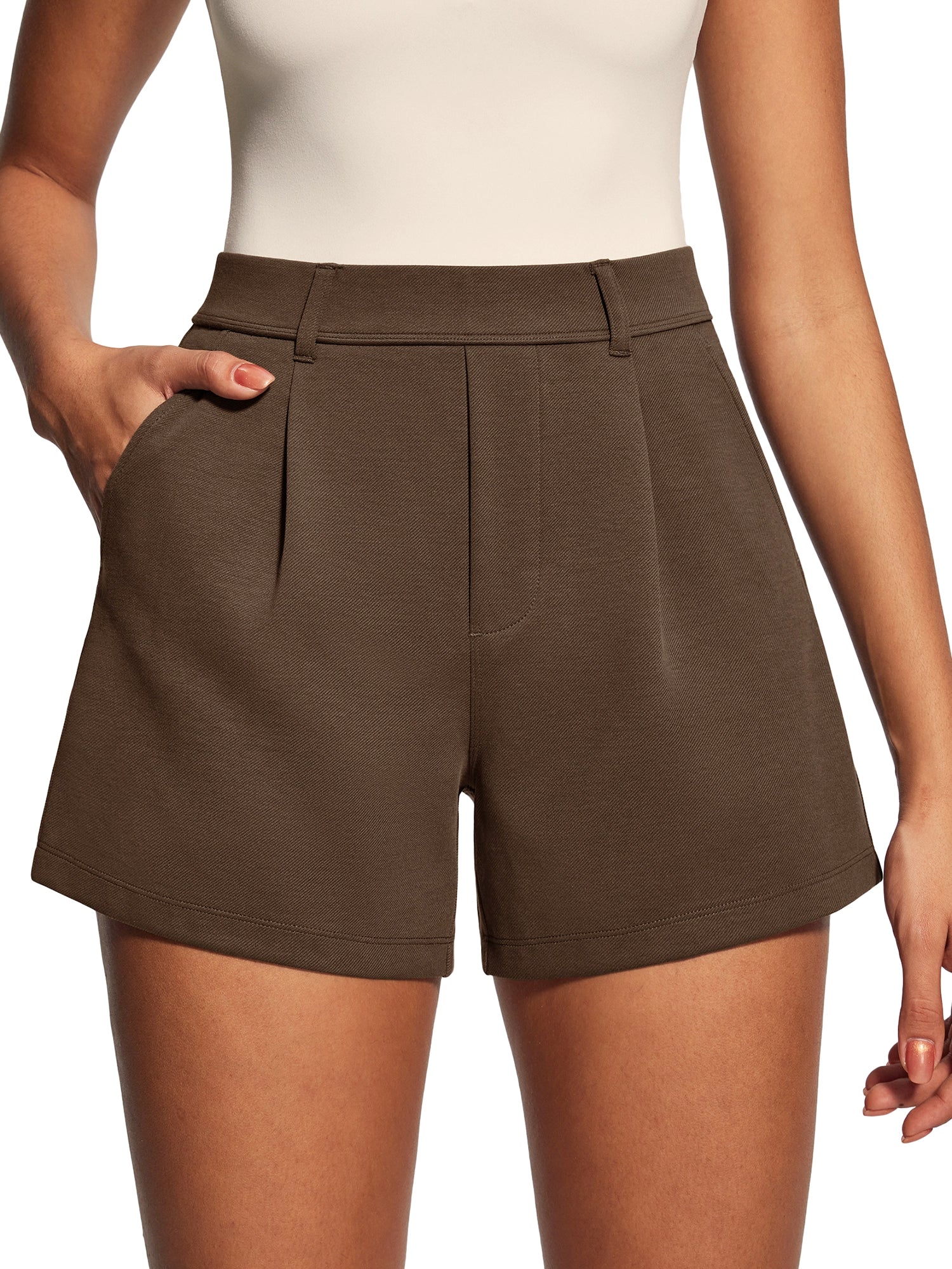 IUGA High Waisted Pleated Wide Leg Shorts - IUGA