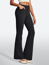IUGA Stretchy Pull On Bootcut Work Pants With Pockets - IUGA