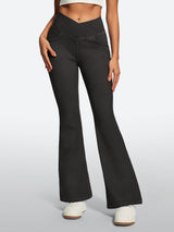 IUGA FlexDenim® High Waist Crossover Flare Jeans for Women With Pockets - IUGA