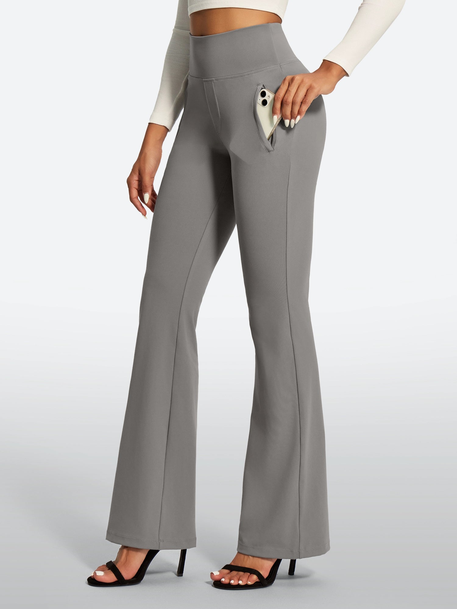 IUGA High Waist Pull On Stretchy Dress Pants With Zipper Pockets | Affordable Yoga Leggings & Activewear by IUGA