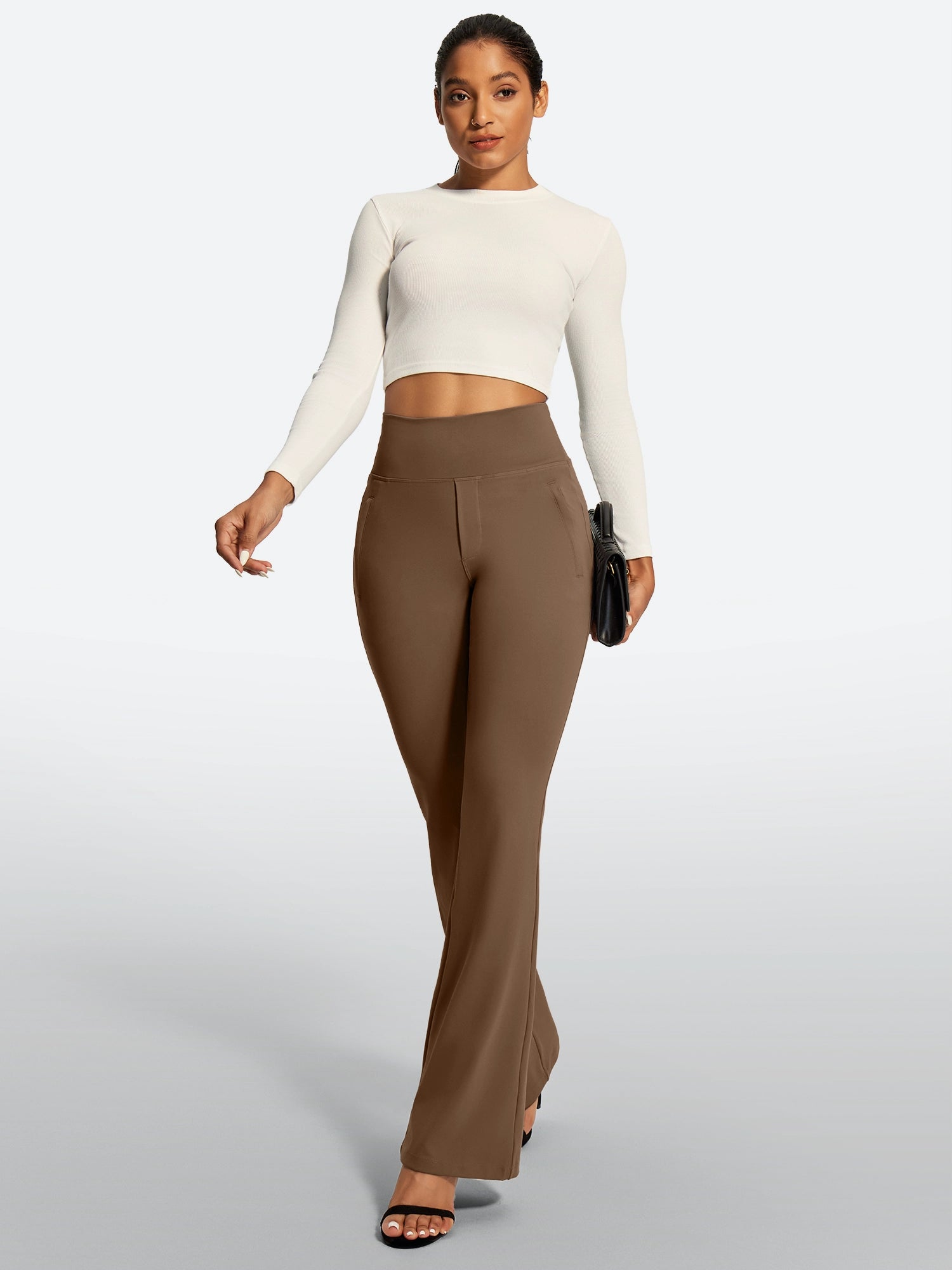 IUGA High Waist Pull On Stretchy Dress Pants With Zipper Pockets | Affordable Yoga Leggings & Activewear by IUGA