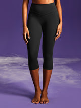IUGA PowerTight Sandwich No Front Seam Capris | Affordable Yoga Leggings & Activewear by IUGA