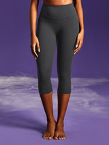 IUGA PowerTight Sandwich No Front Seam Capris | Affordable Yoga Leggings & Activewear by IUGA