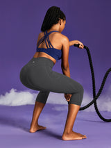 IUGA PowerTight Sandwich No Front Seam Capris | Affordable Yoga Leggings & Activewear by IUGA