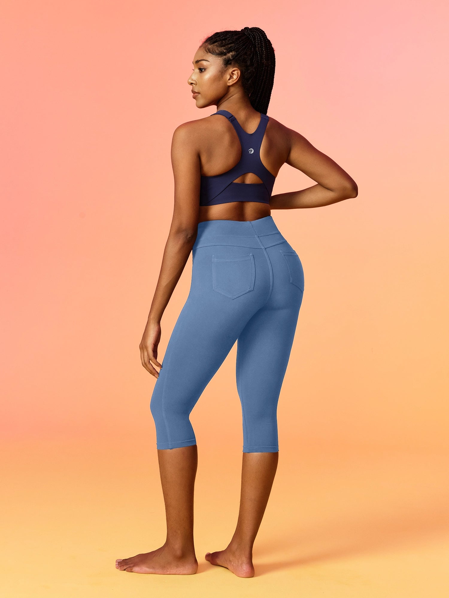 IUGA FlexTight High Waist Denim-Look Capris With Pockets | Affordable Yoga Leggings & Activewear by IUGA