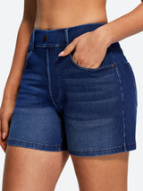 IUGA FlexDenim® Pull On Stretchy High Waist Denim Shorts With Pockets