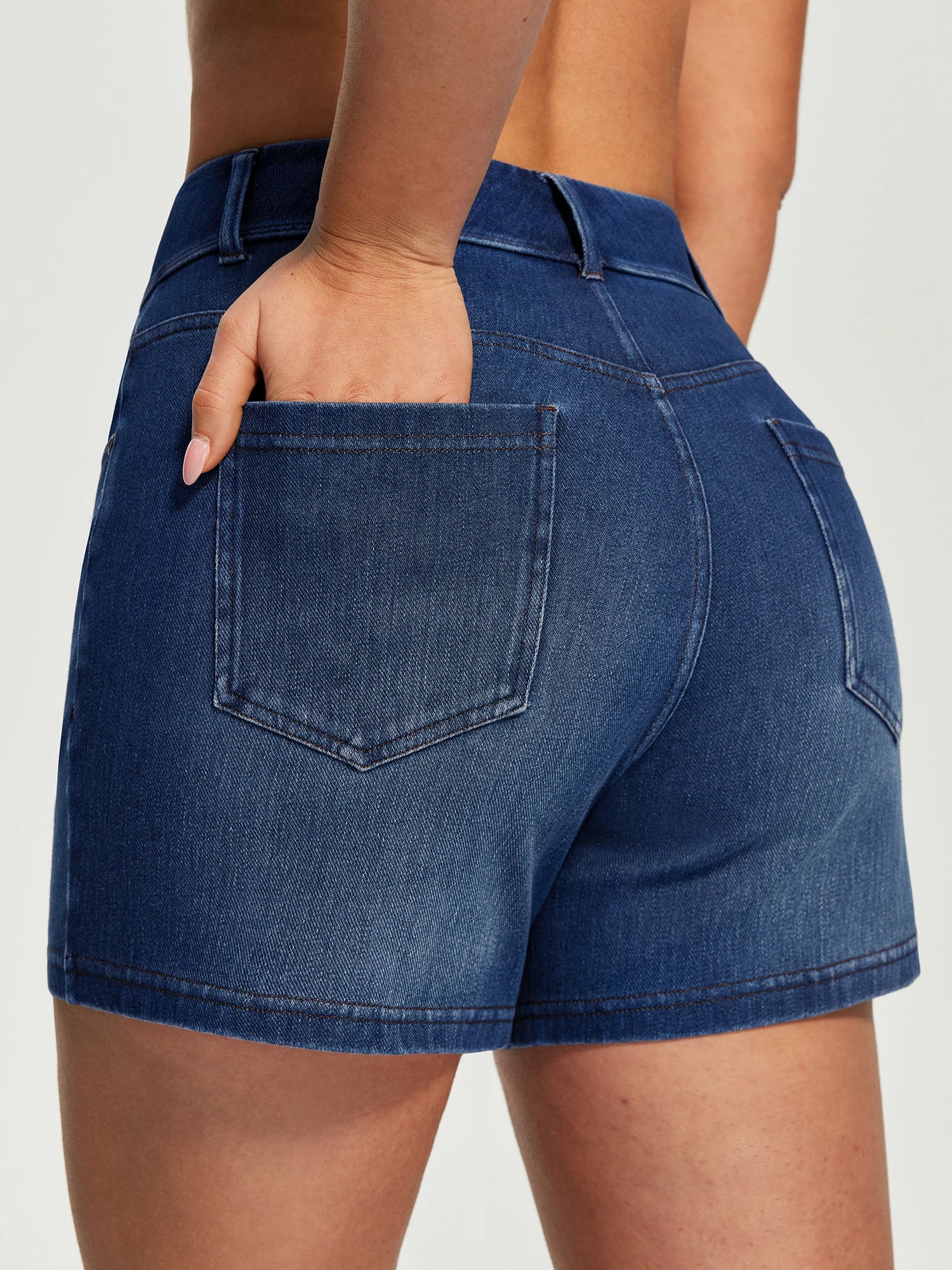 IUGA FlexDenim® Hight Waist Denim Shorts With Pockets | Affordable Yoga Leggings & Activewear by IUGA
