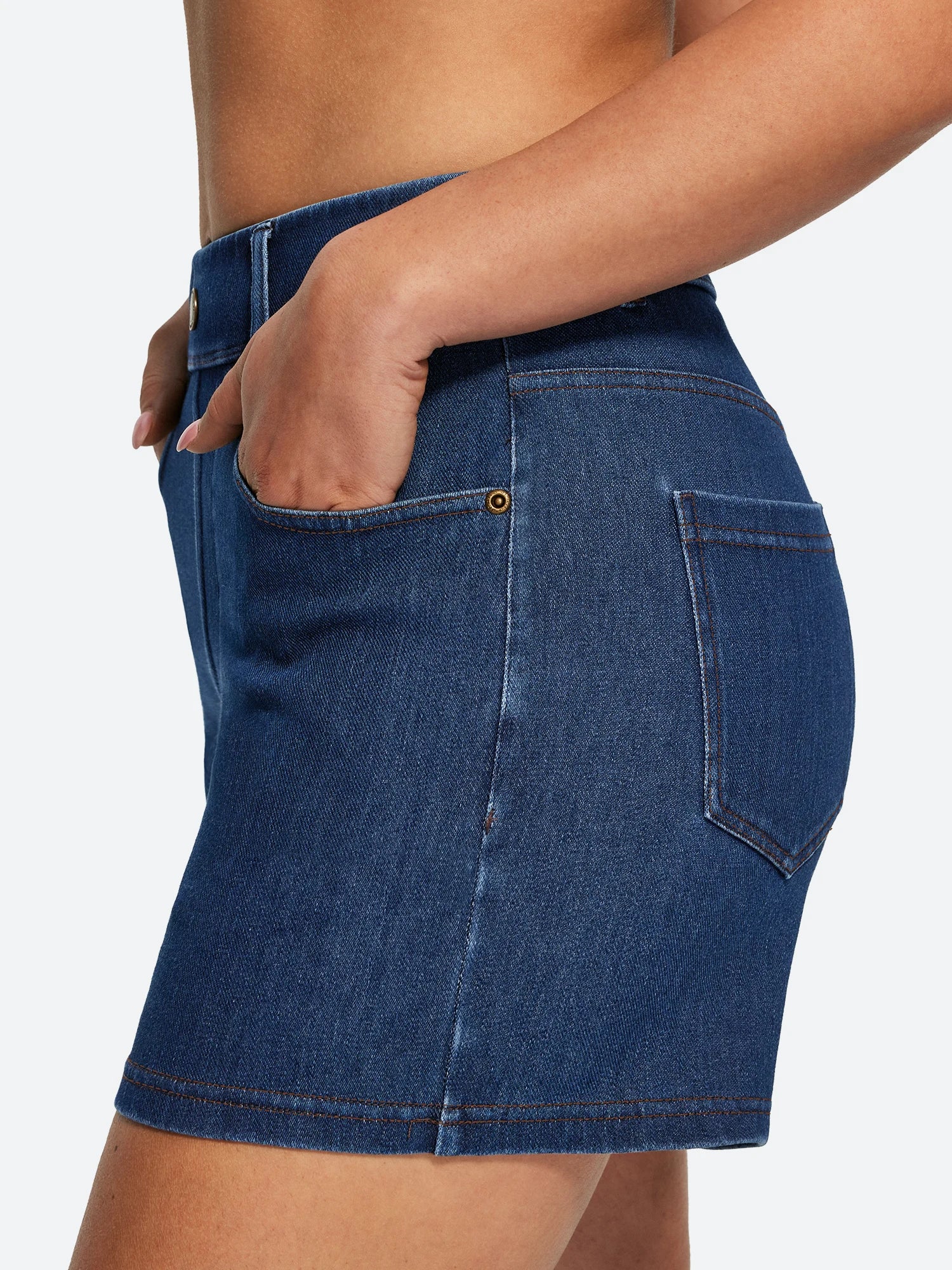 IUGA FlexDenim® Hight Waist Denim Shorts With Pockets | Affordable Yoga Leggings & Activewear by IUGA