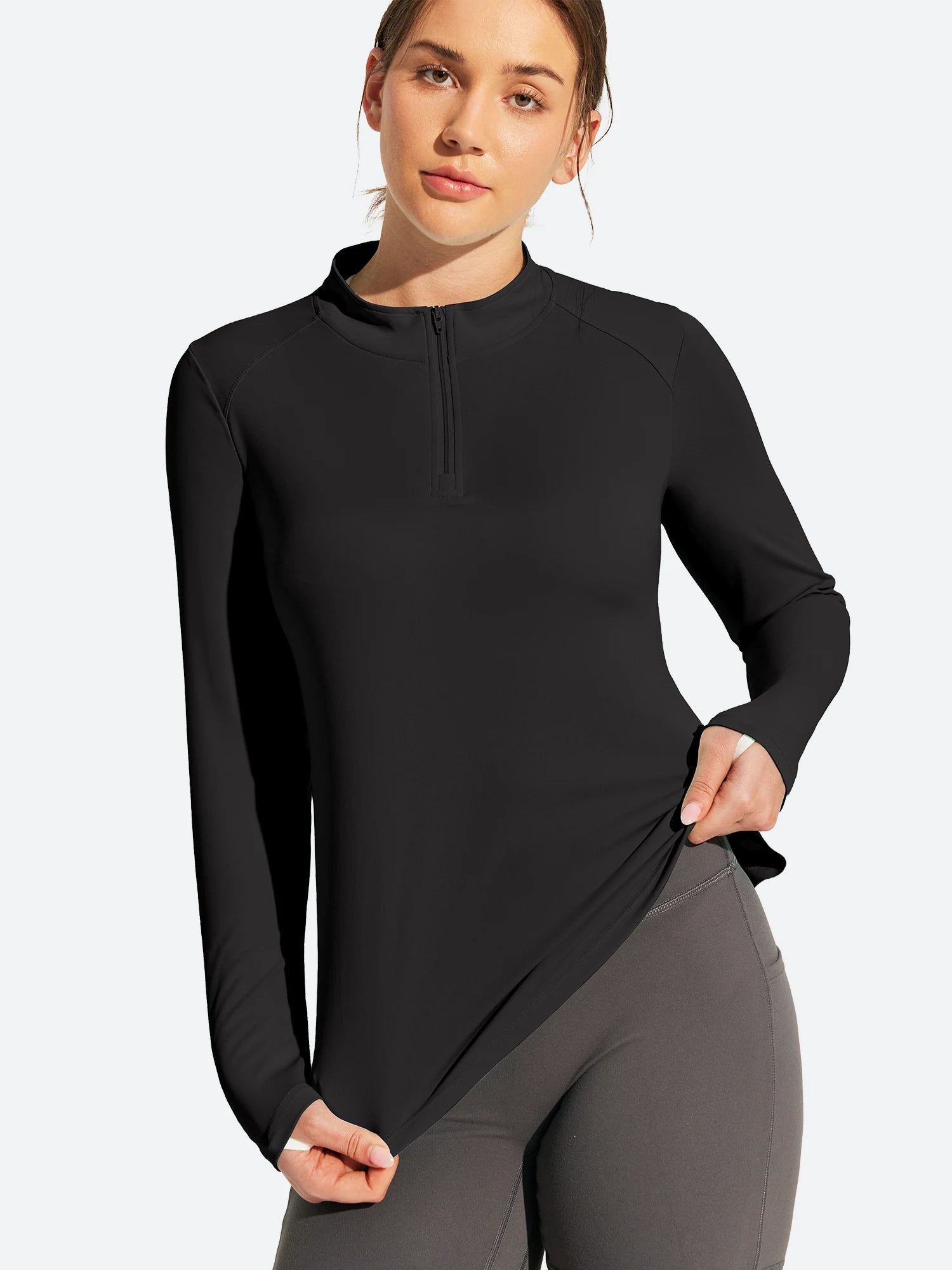 IUGA 1/4 Zip UPF 50+ Quick Dry Long Sleeve Rash Guard | Affordable Yoga Leggings & Activewear by IUGA
