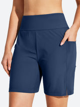 IUGA 7" UPF 50+ High Waisted Quick Dry Swim Board Shorts With Liner Pockets | Affordable Yoga Leggings & Activewear by IUGA