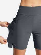 IUGA 7" UPF 50+ High Waisted Quick Dry Swim Board Shorts With Liner Pockets | Affordable Yoga Leggings & Activewear by IUGA