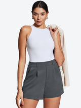 IUGA High Waisted Pleated Wide Leg Shorts - IUGA