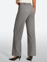 IUGA High Waisted Stretchy Wide Leg Pull On Work Pants With Pockets | Affordable Yoga Leggings & Activewear by IUGA