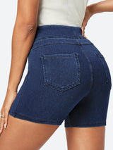 IUGA FlexDenim™ Stretchy High Waisted Pull On Jean Shorts With Pockets - IUGA